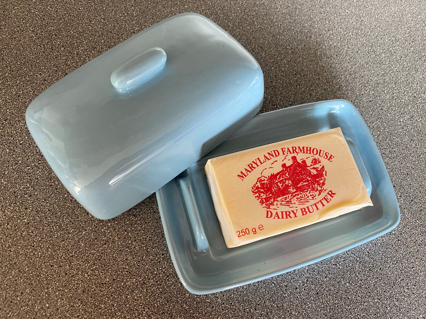 Butter Dish and Sugar Bowl Set - Powder Blue Glaze