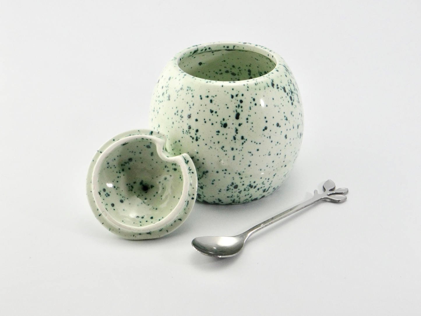 Butter Dish and Sugar Bowl set Speckled Green